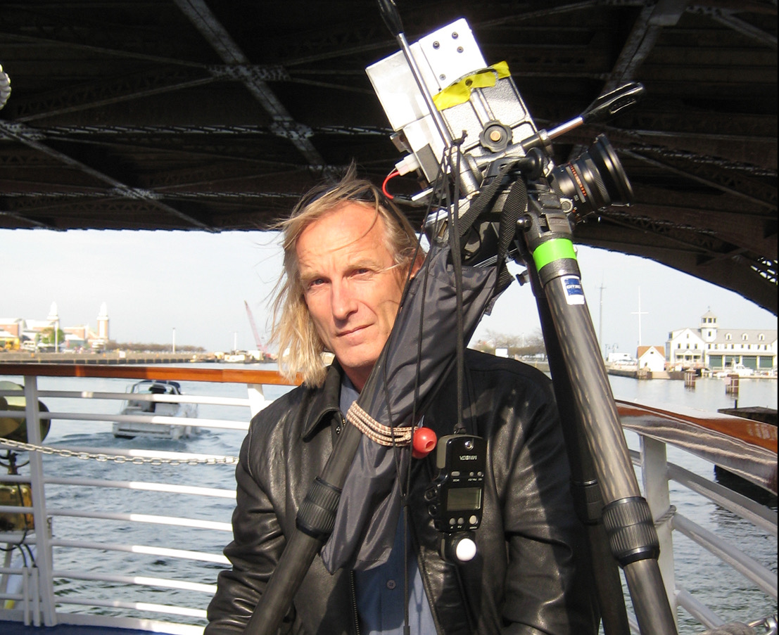 Artist Rick Graves with his custom camera rig